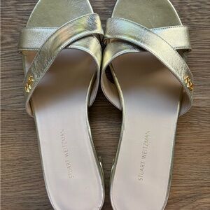 Stuart Weitzman Gold Women's Slide Sandals